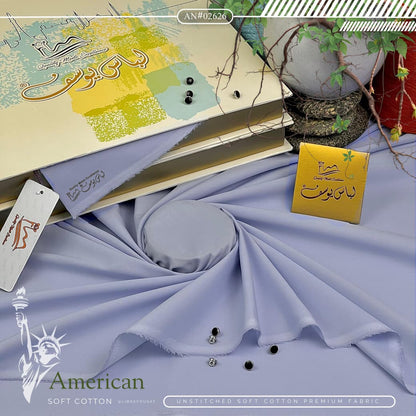 Libas-e-Yousaf American Soft Cotton Unstitched Suit Fabric | Premium Gifting Bundle with Metallic Buttons | AN-02626