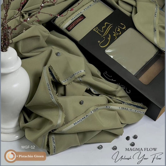 Libas-e-Yousaf Magma Flow Premium Quality Winter Wash and Wear Unstitched Suit for Men | Pistachio Green | MGF-12