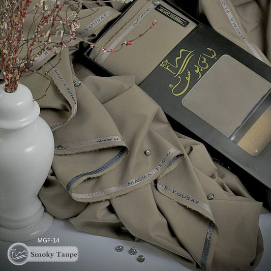 Libas-e-Yousaf Magma Flow Premium Quality Winter Wash and Wear Unstitched Suit for Men | Smoky Taupe | MGF-14