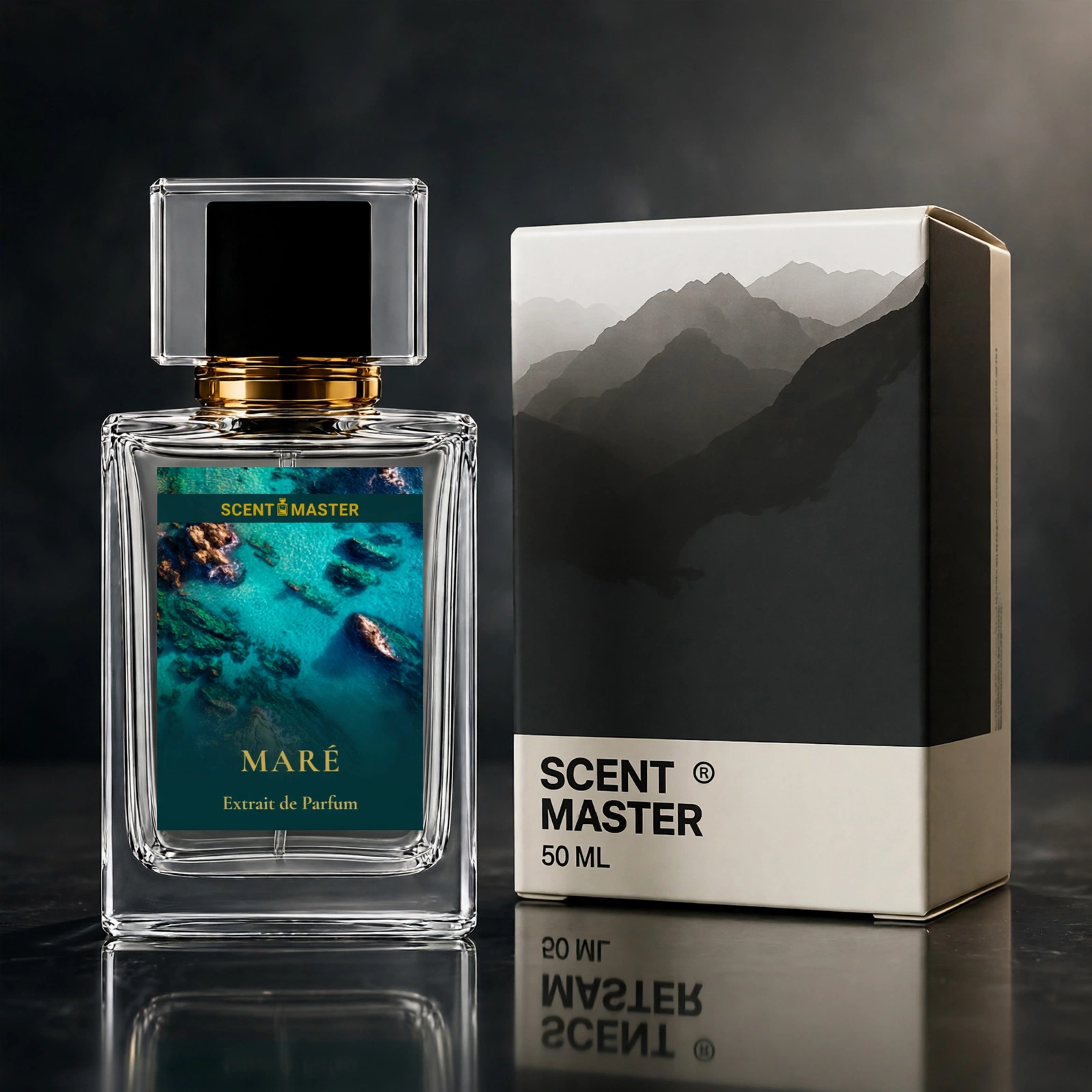 Maré perfume bottle and packaging box by Scent Master