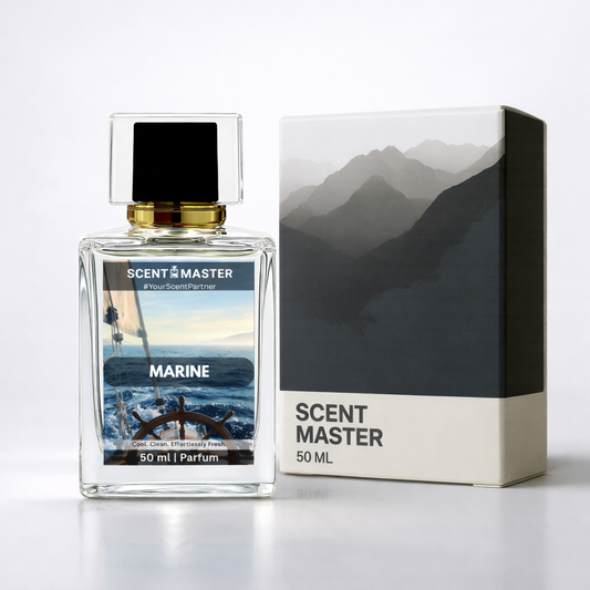 Scent Master Marine perfume bottle and packaging on a white background