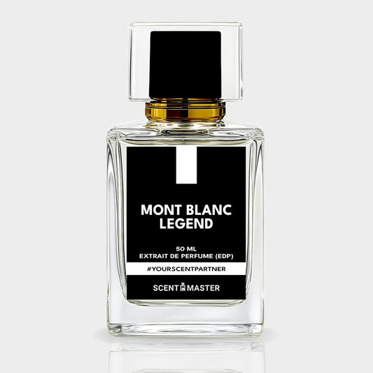 Mont Blanc Legend perfume bottle on a white background