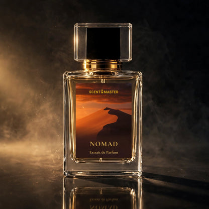 Nomad perfume cinematic product shot by Scent Master