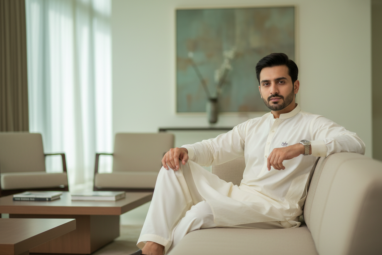 Comfortable Off White Shalwar Kameez - Modern Home Lounge