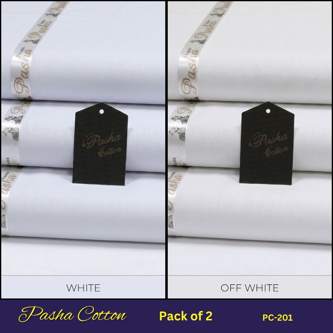 Deal of 2 PASHA Premium Quality Soft Cotton Unstitched Suit for Men | PC-201