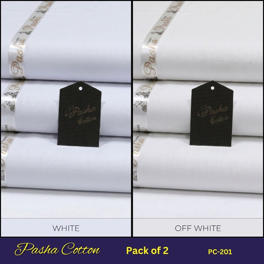 Deal of 2 PASHA Premium Quality Soft Cotton Unstitched Suit for Men | PC-201
