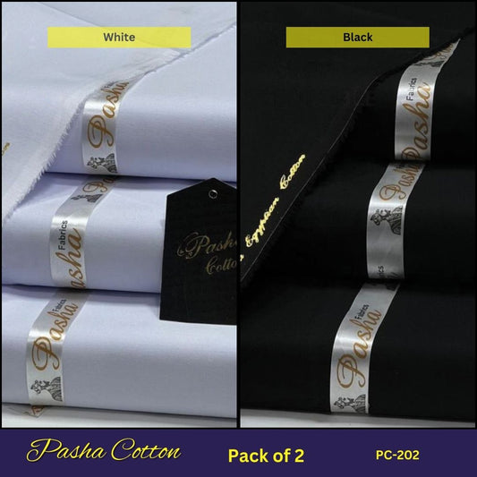 Deal of 2 PASHA Premium Quality Soft Cotton Unstitched Suit for Men | PC-202