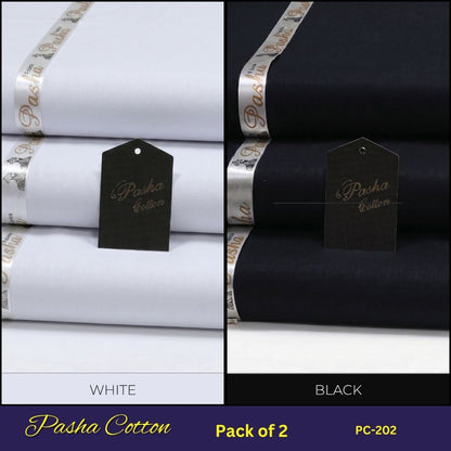 Deal of 2 PASHA Premium Quality Soft Cotton Unstitched Suit for Men | PC-202