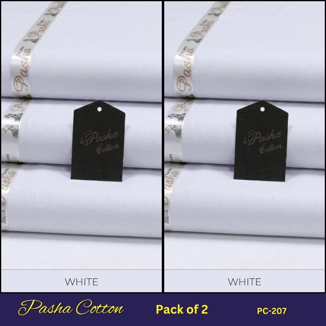 Deal of 2 PASHA Premium Quality Soft Cotton Unstitched Suit for Men | PC-207