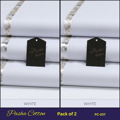 Deal of 2 PASHA Premium Quality Soft Cotton Unstitched Suit for Men | PC-207