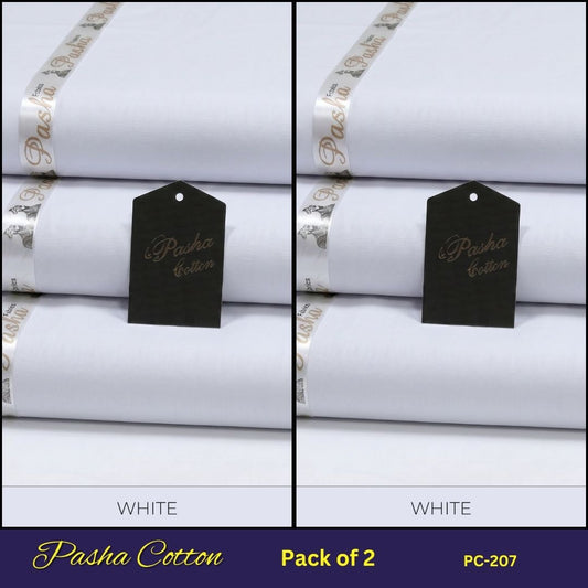 Deal of 2 PASHA Premium Quality Soft Cotton Unstitched Suit for Men | PC-207