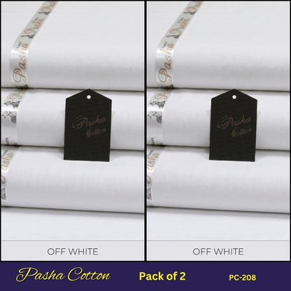 Deal of 2 PASHA Premium Quality Soft Cotton Unstitched Suit for Men | PC-208