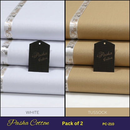 Deal of 2 PASHA Premium Quality Soft Cotton Unstitched Suit for Men | PC-210
