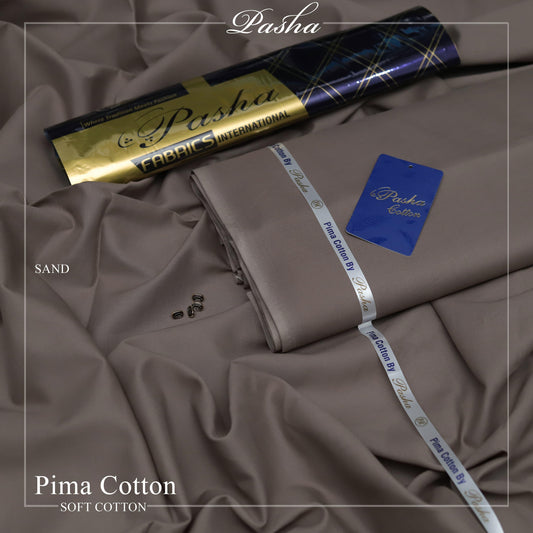 PASHA Premium Pima Soft Cotton Unstitched Suit for Men | Sand