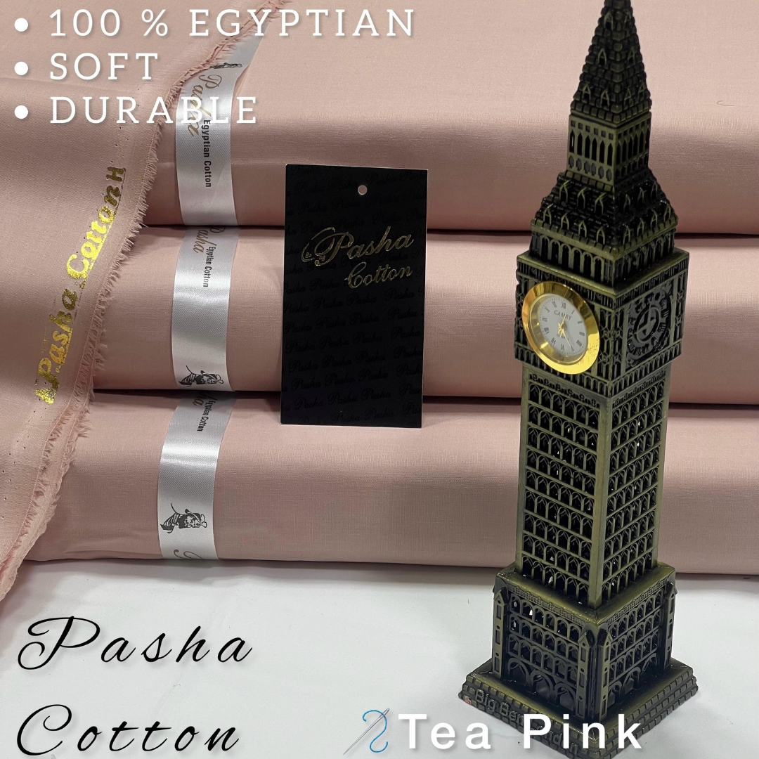 PASHA Premium Quality Soft Cotton Unstitched Suit for Men | Tea Pink