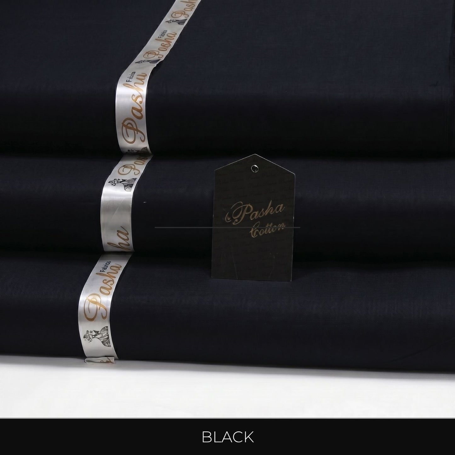 PASHA Premium Quality Soft Cotton Unstitched Suit for Men | Black