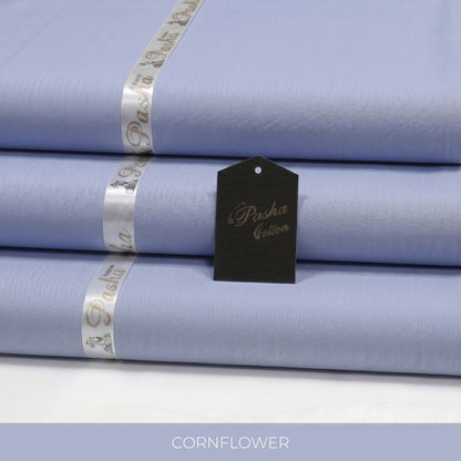 PASHA Premium Quality Soft Cotton Unstitched Suit for Men | Cornflower