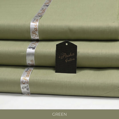 PASHA Premium Quality Soft Cotton Unstitched Suit for Men | Green