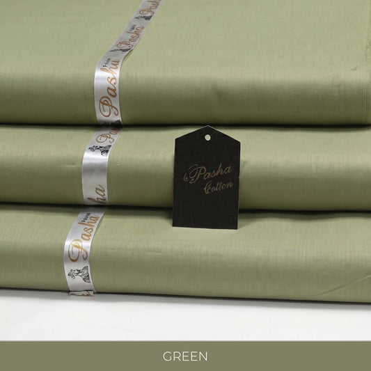 PASHA Premium Quality Soft Cotton Unstitched Suit for Men | Green