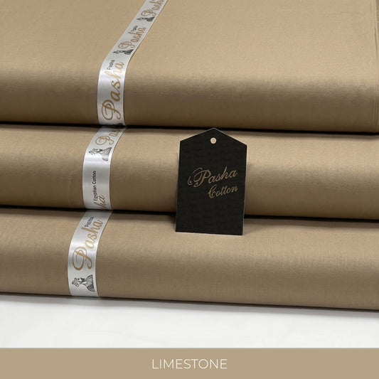 PASHA Premium Quality Soft Cotton Unstitched Suit for Men | Limestone