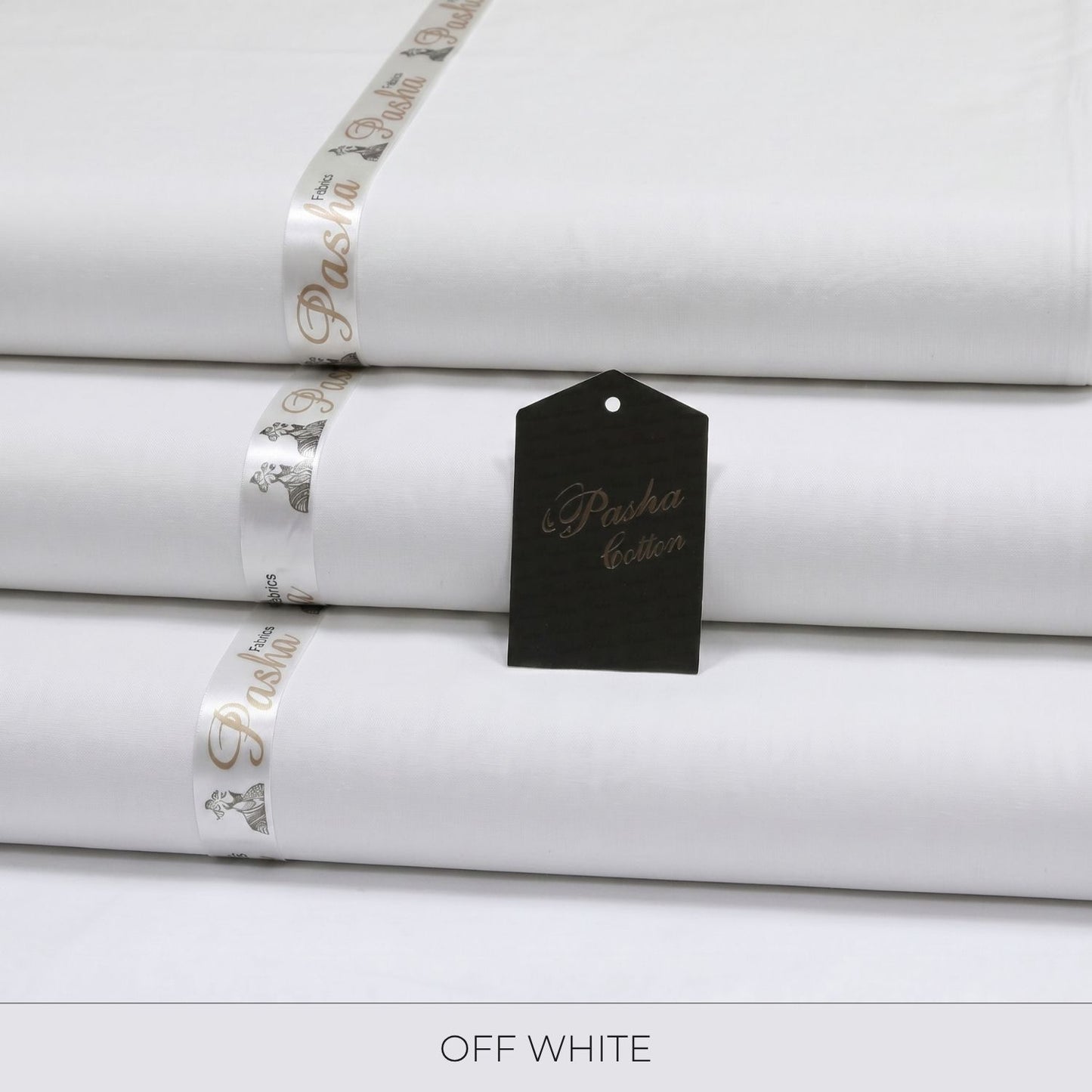 Pasha Premium Off White Cotton Unstitched Suit for Men