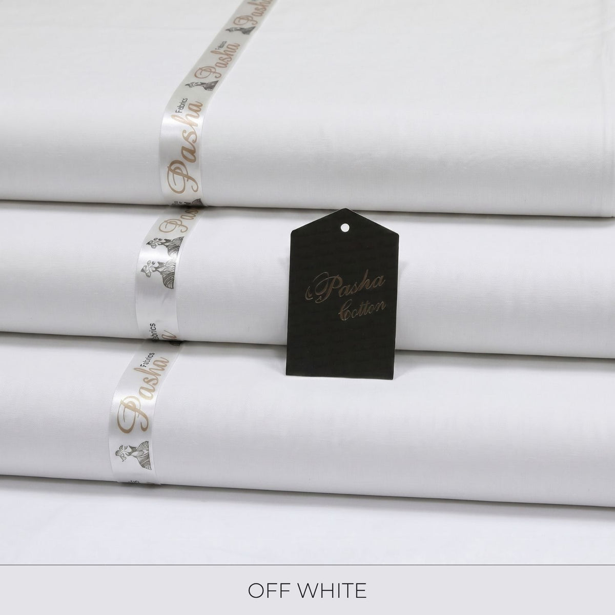 Pasha Premium Off White Cotton Unstitched Suit for Men
