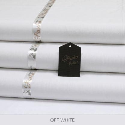 Pasha Premium Off White Cotton Unstitched Suit for Men
