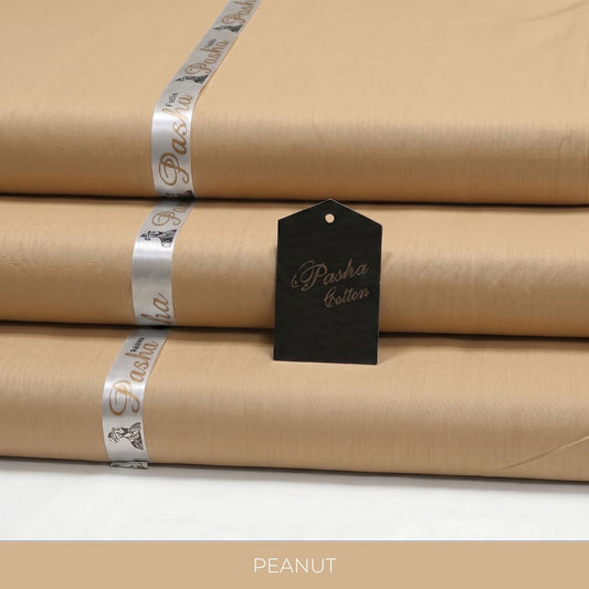 PASHA Premium Quality Soft Cotton Unstitched Suit for Men | Peanut