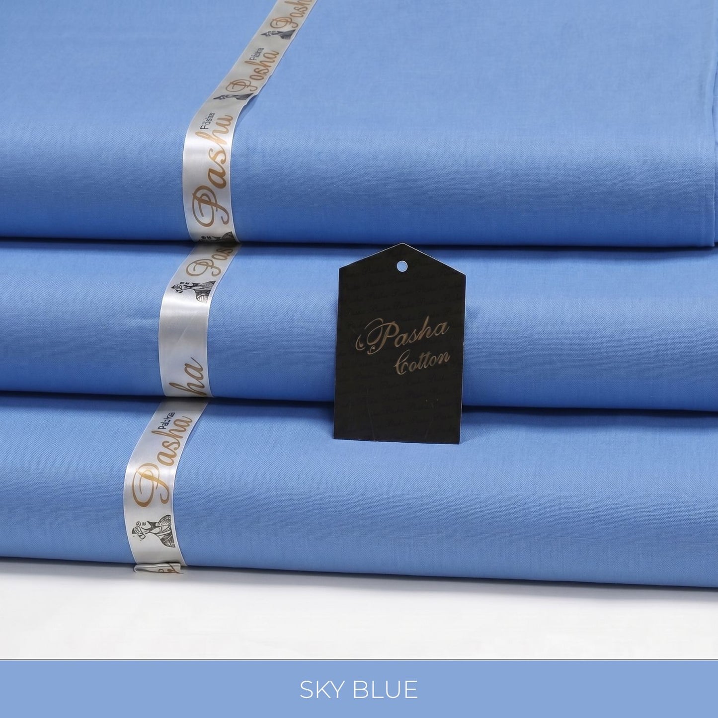 PASHA Premium Quality Soft Cotton Unstitched Suit for Men | Sky Blue