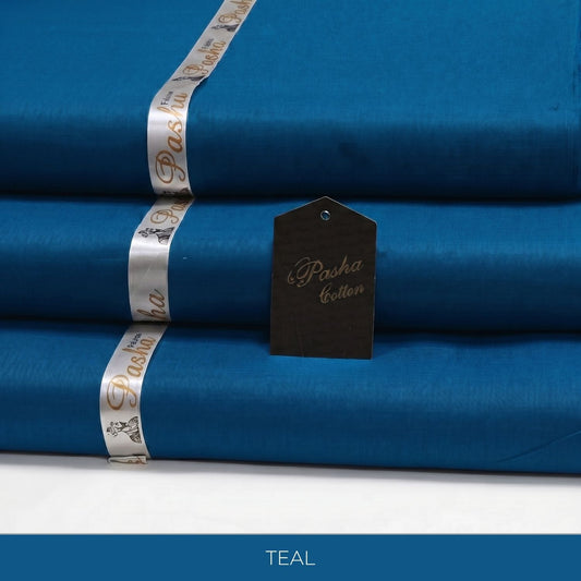 PASHA Premium Quality Soft Cotton Unstitched Suit for Men | Teal