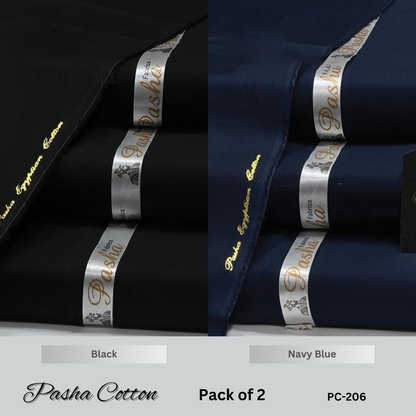 Deal of 2 PASHA Premium Quality Soft Cotton Unstitched Suit for Men | PC-206