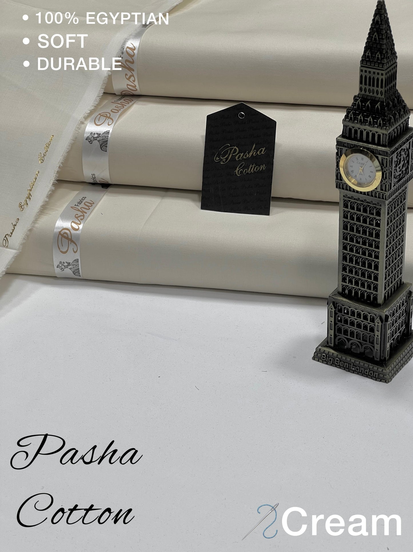 PASHA Premium Quality Soft Cotton Unstitched Suit for Men | Cream
