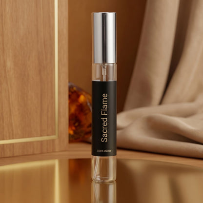 Sacred Flame by Scent Master 15ml travel perfume with smooth woody amber fragrance profile