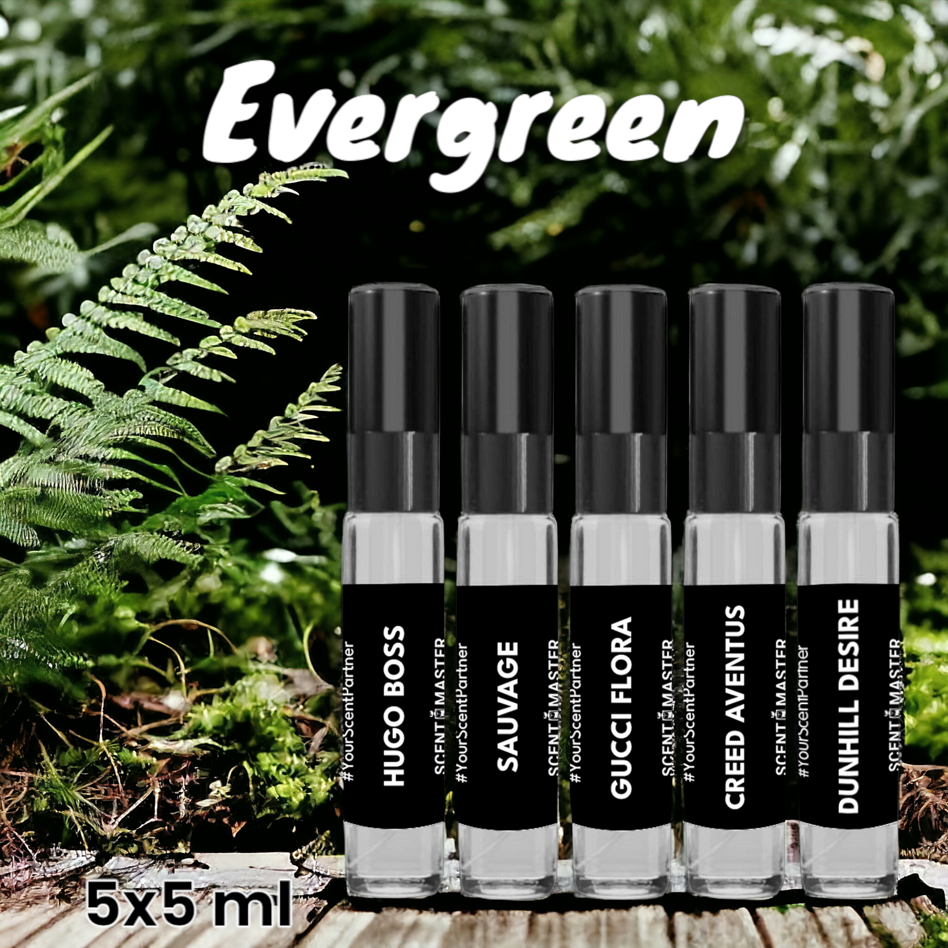 Scent Master Pack of 5x5 ml Testers | Evergreen