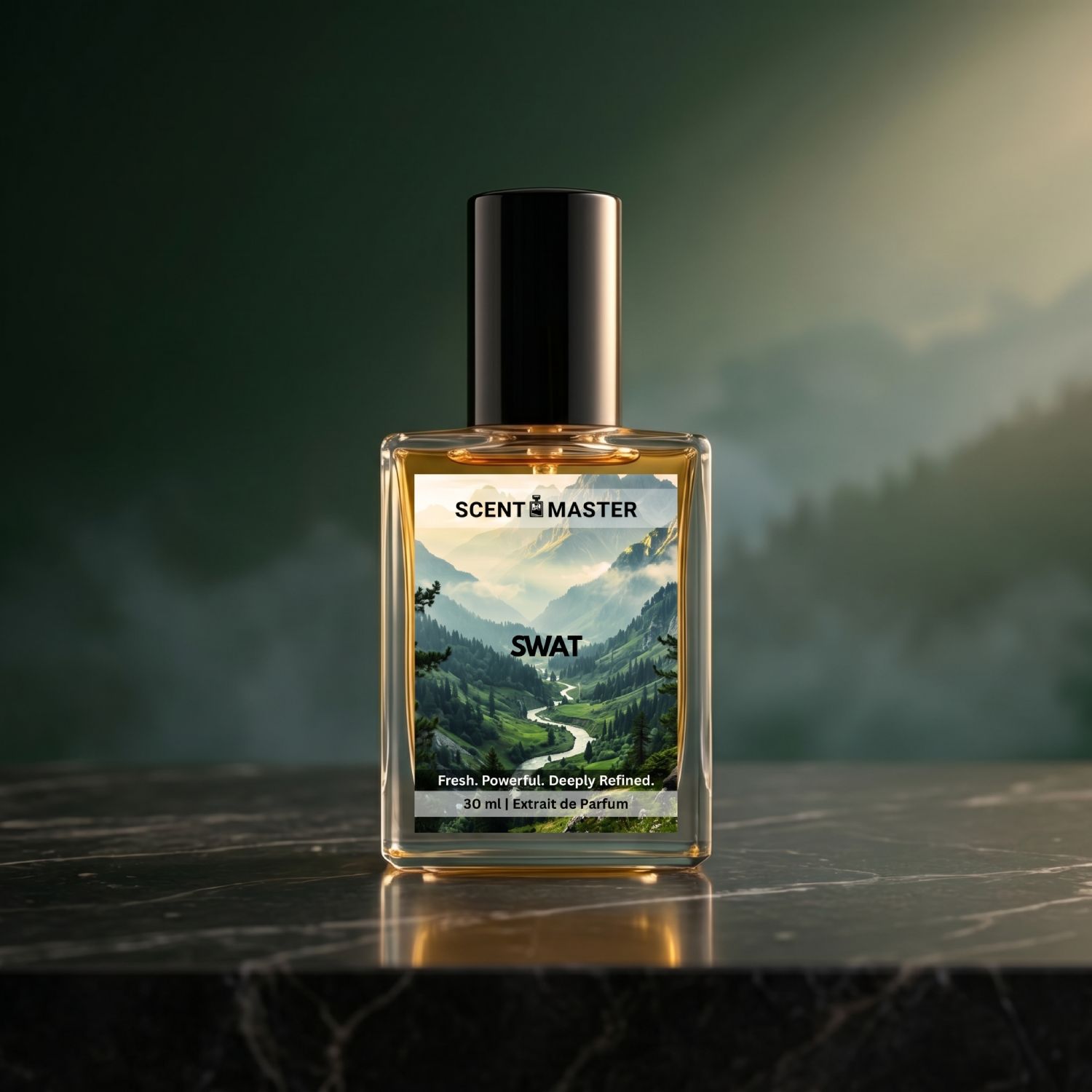 Swat by Scent Master 30ml compact edition perfume for men with fresh amber woody scent profile