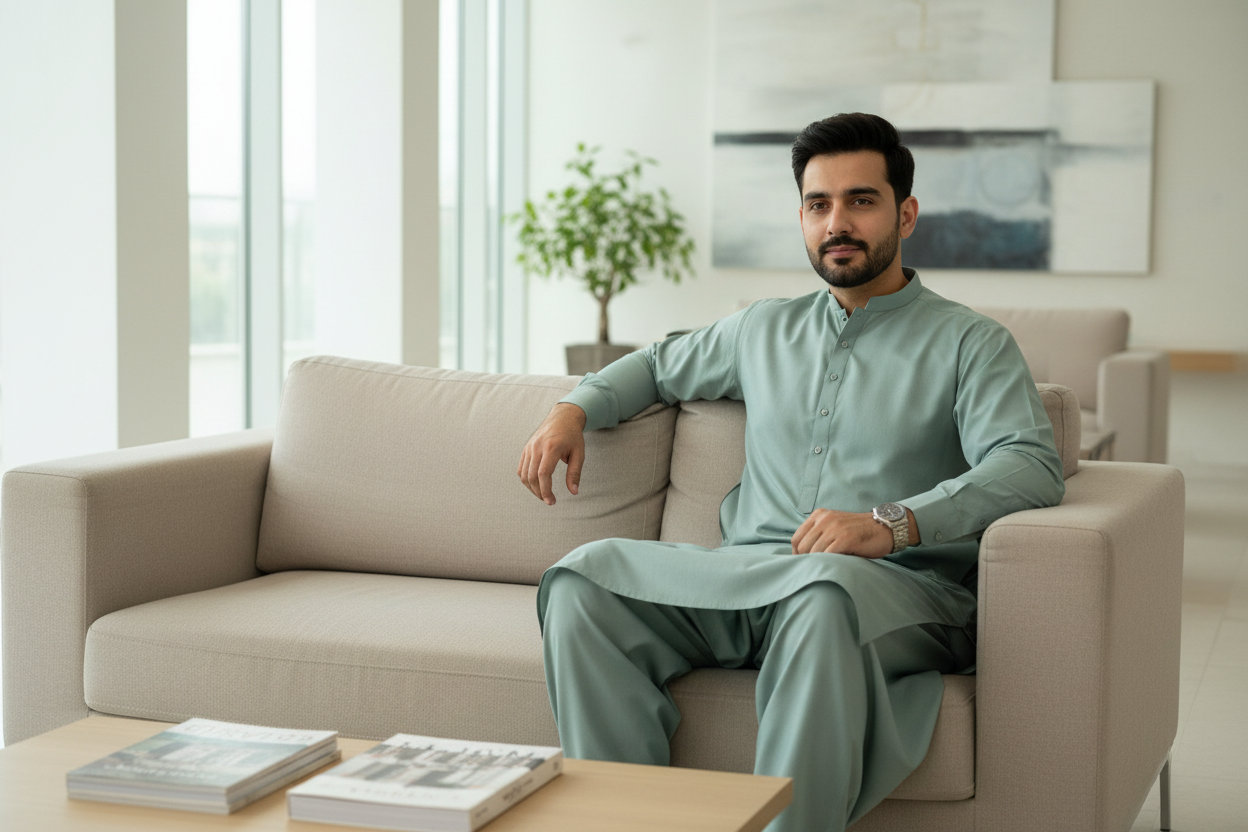 Comfortable Teal Green Shalwar Kameez - Modern Home Lounge