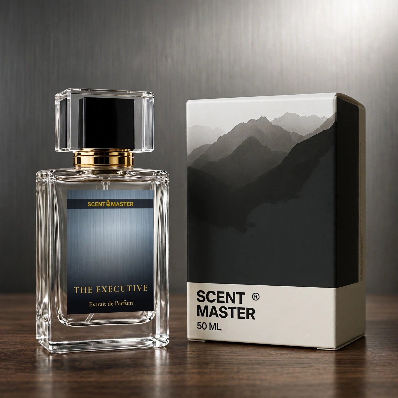 The Executive perfume bottle and packaging box by Scent Master
