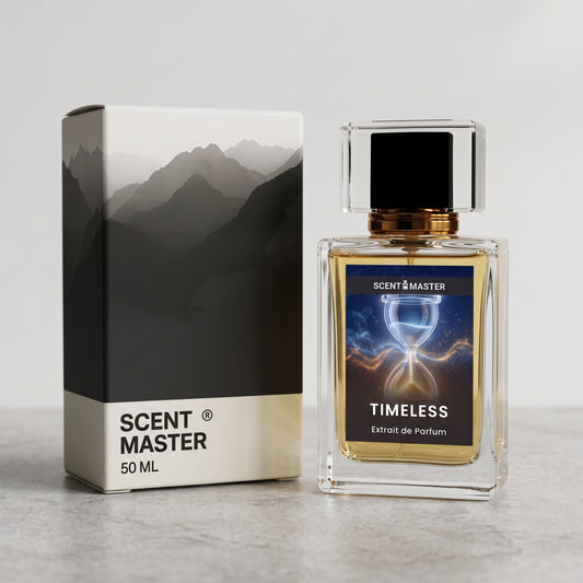 Timeless perfume bottle and box packaging by Scent Master