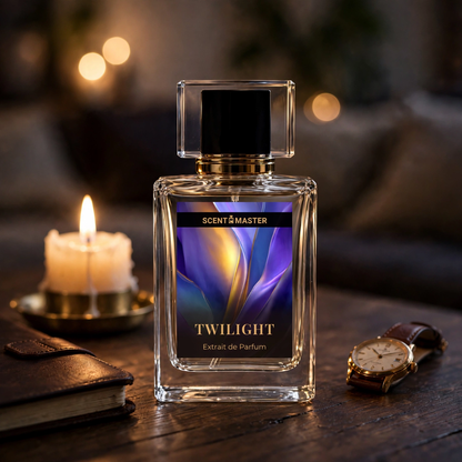 Twilight perfume in an elegant evening lifestyle setting by Scent Master
