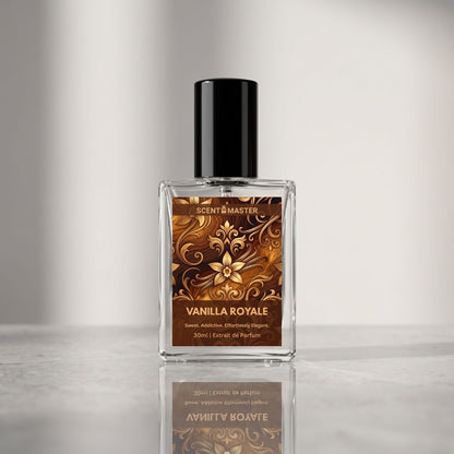 Vanilla Royale by Scent Master 30ml sweet vanilla amber perfume offering rich vanilla warmth and long lasting fragrance performance.