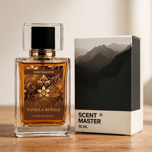 Vanilla Royale perfume bottle with retail box by Scent Master