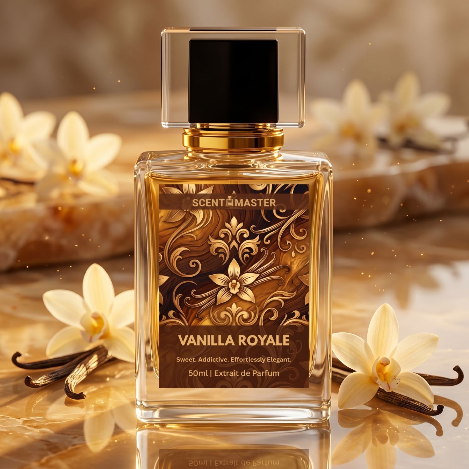 Vanilla Royale by Scent Master sweet vanilla amber perfume for men and women featuring warm vanilla notes, premium fragrance in Pakistan with long lasting performance.