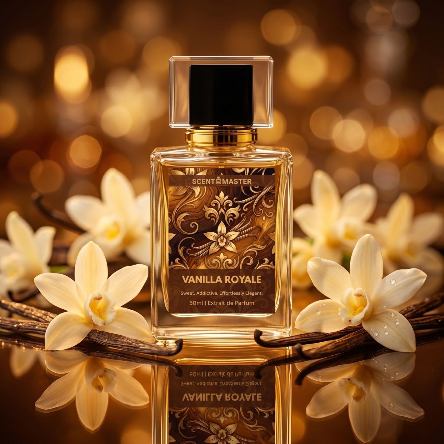 Vanilla Royale by Scent Master cinematic luxury fragrance with warm vanilla amber sweetness designed for confidence and compliments.