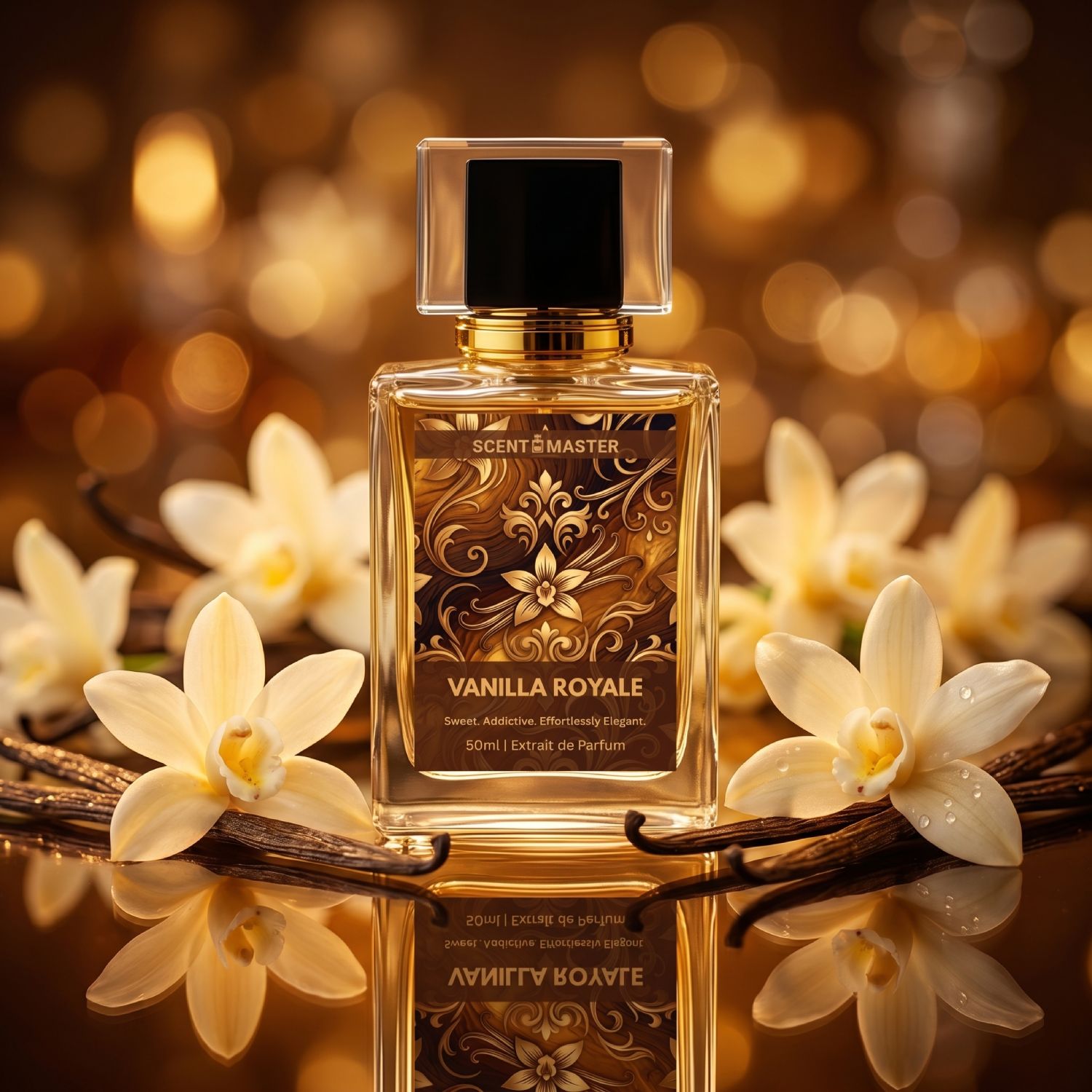 Vanilla Royale by Scent Master cinematic luxury fragrance with warm vanilla amber sweetness designed for confidence and compliments.