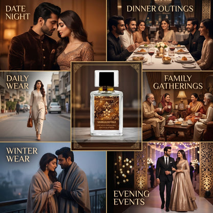 Vanilla Royale by Scent Master fragrance for date nights daily wear dinner outings winter wear family gatherings and special occasions.