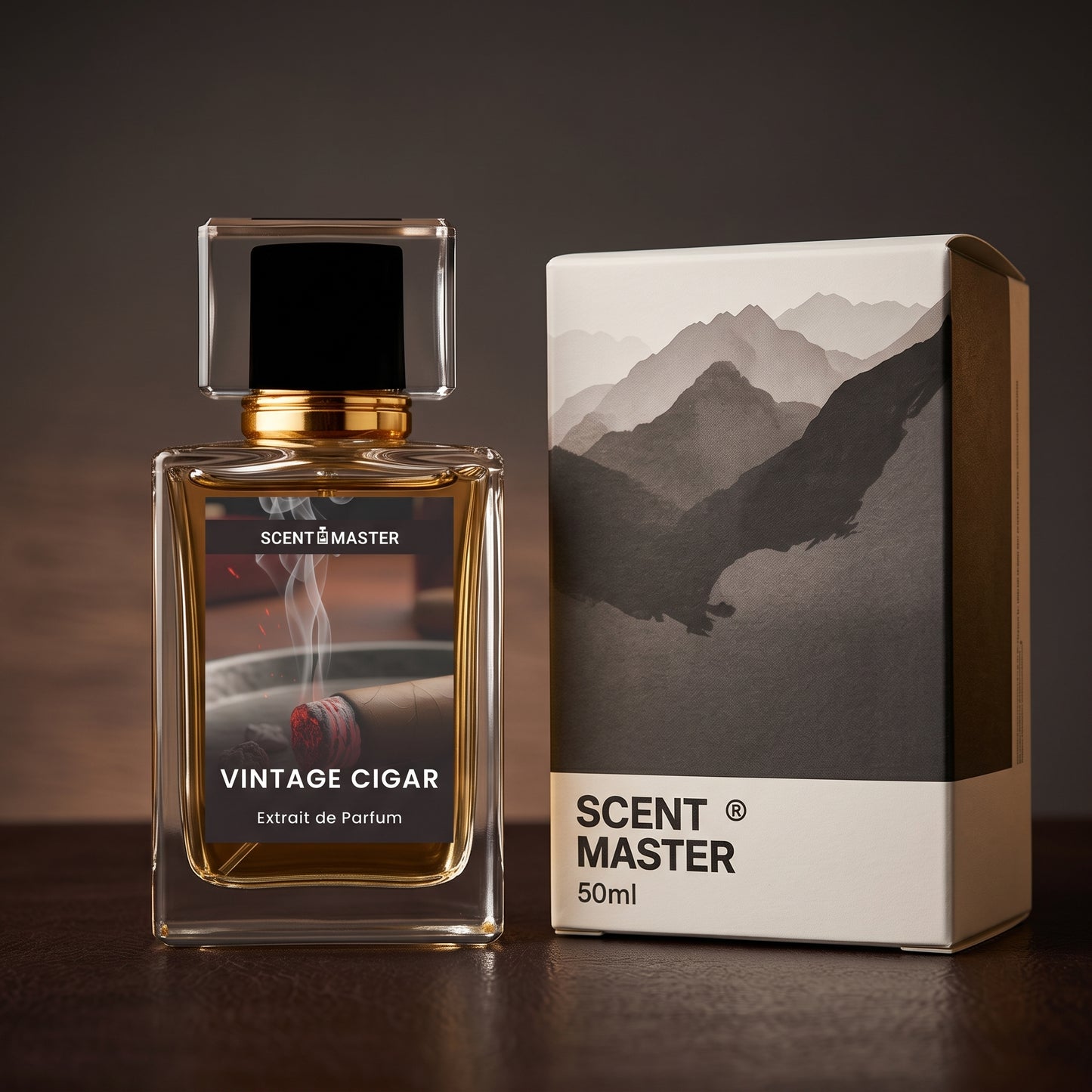 Vintage Cigar perfume bottle and box by Scent Master
