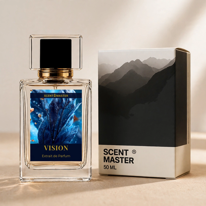 Vision perfume bottle with packaging box by Scent Master