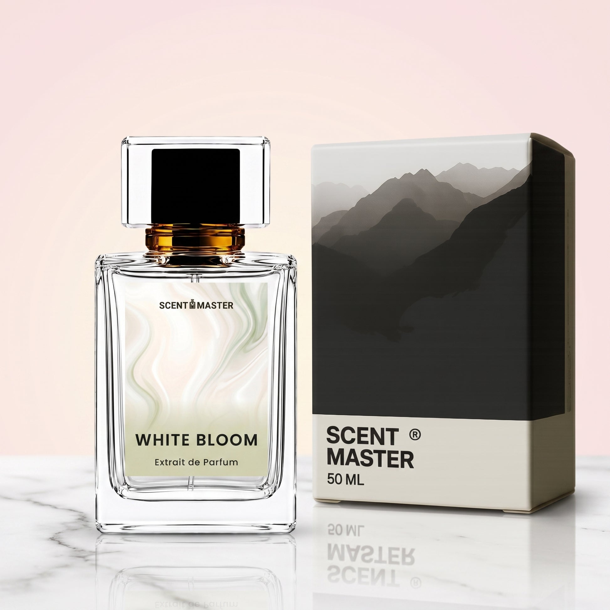 White Bloom perfume bottle and box by Scent Master