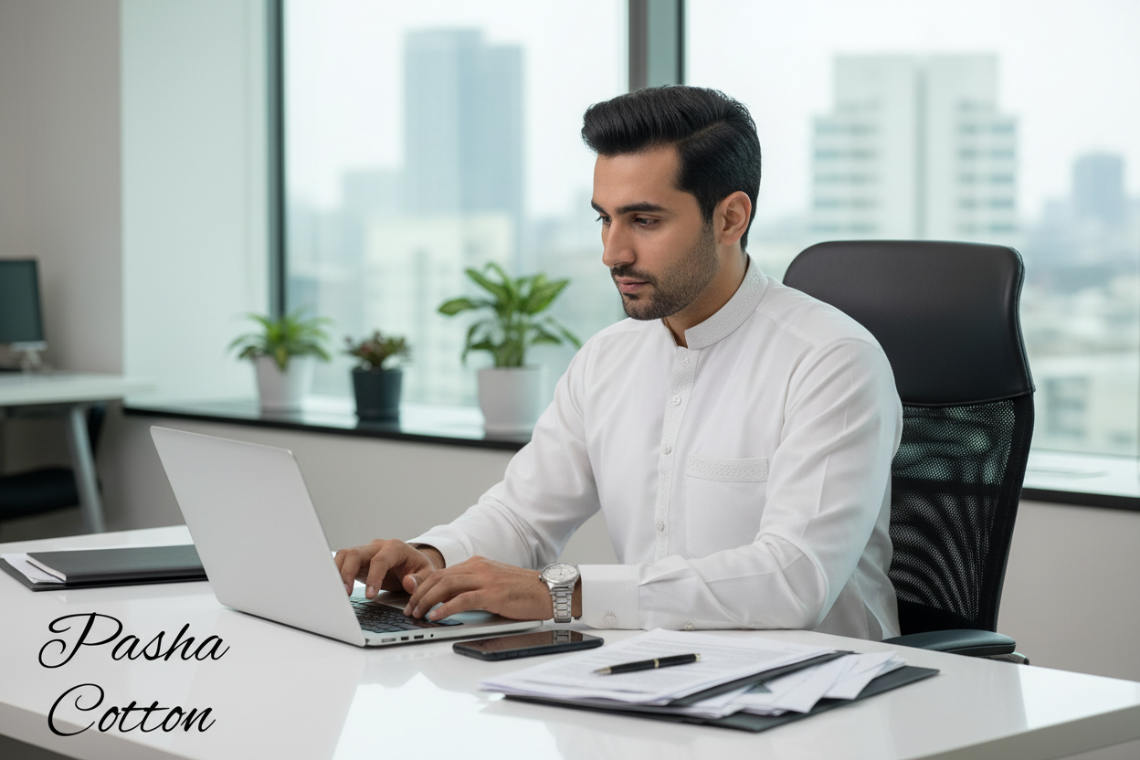 White Cotton Formal Wear - Professional Office Setting