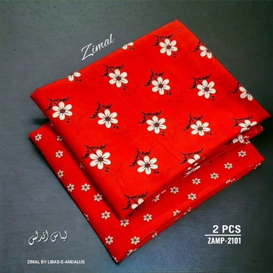 Zimal by Libas-e-Andalus | 2 Pcs Floral Mid Summer - ZAMP-2101